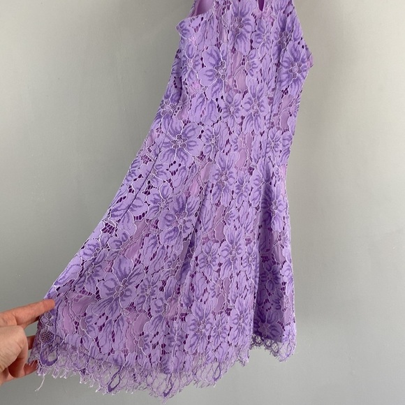 NBD Women Lilac Bria Halter Lace Mini Dress Size XS Lover Era Fairy Purple - Picture 11 of 12